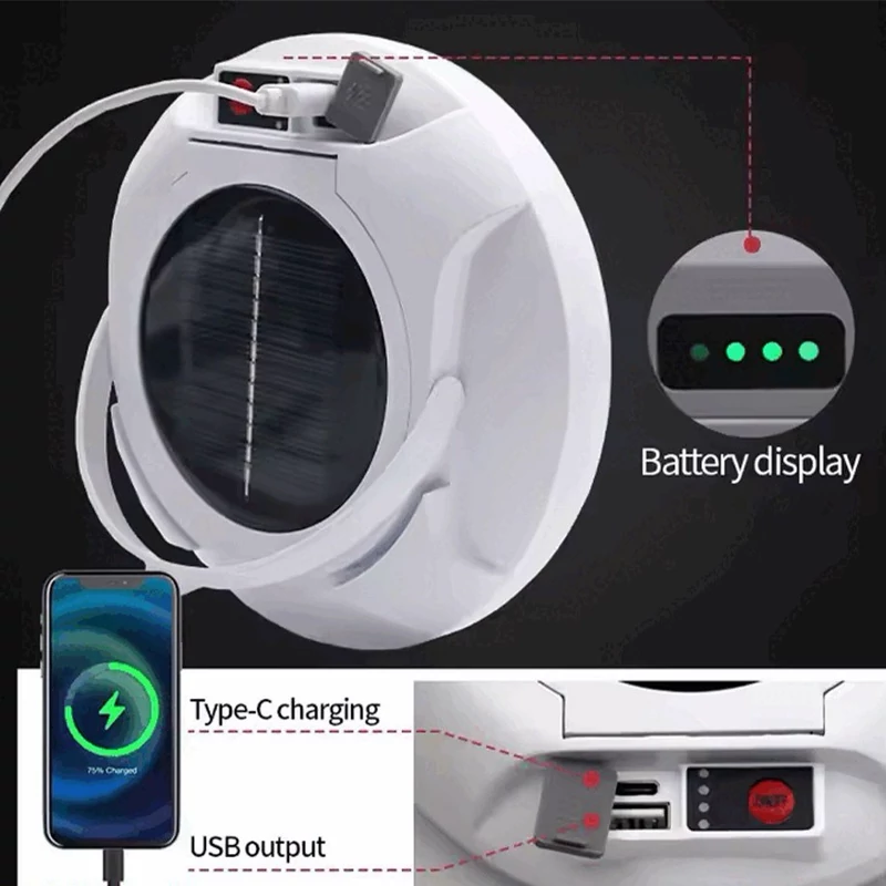 چراغ آویز چادر UFO دی پی گاد DP-K6-140: شارژی، خورشیدی، ۱۰۰ وات پرنور